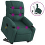 Voir la diapositive 2 : VIDAXL Fauteuil inclinable de massage Vert fonce Tissu
