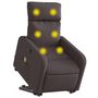 Voir la diapositive 3 : VIDAXL Fauteuil inclinable de massage electrique Marron fonce Tissu