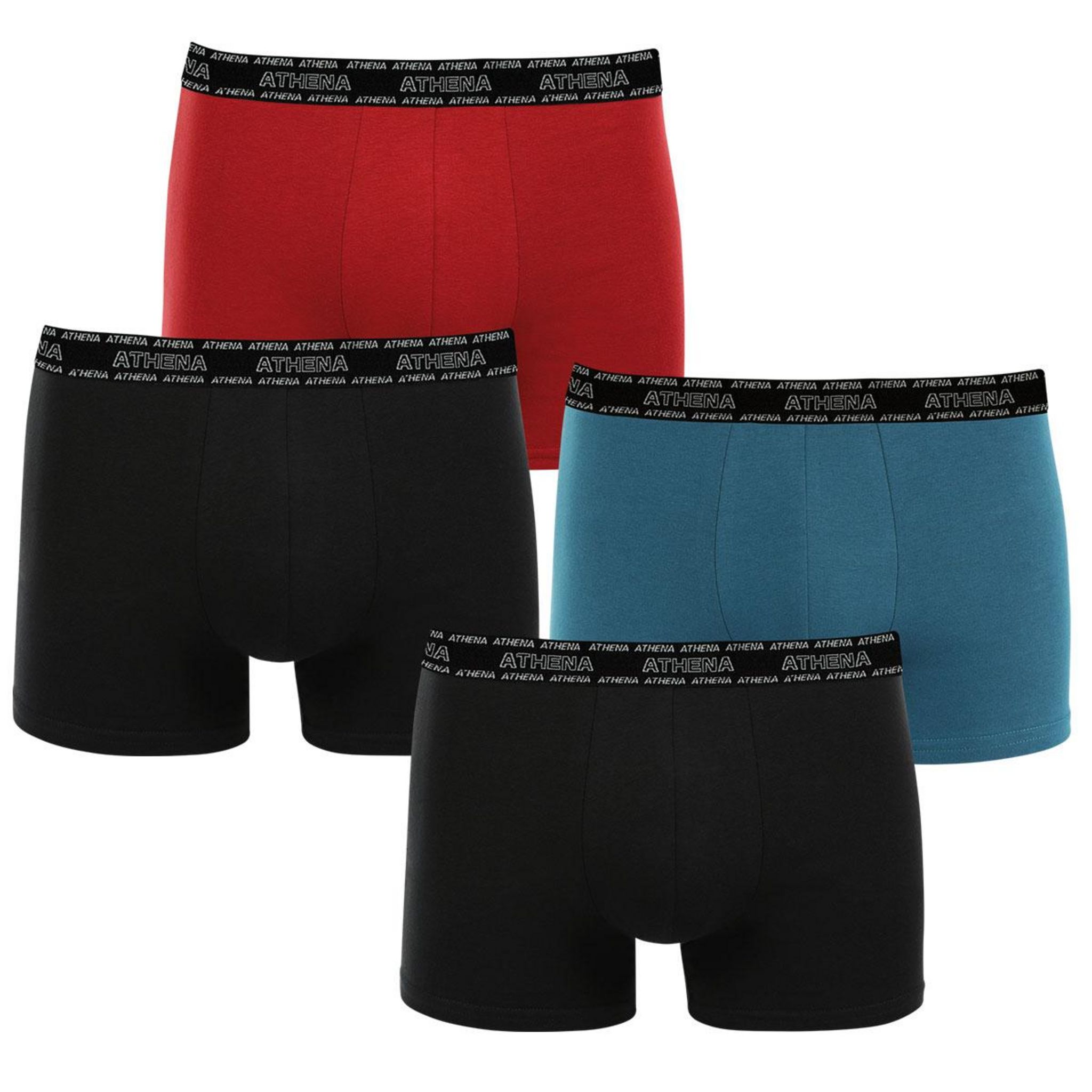 Athena Lot de 4 boxers homme. Coloris disponibles : Noir