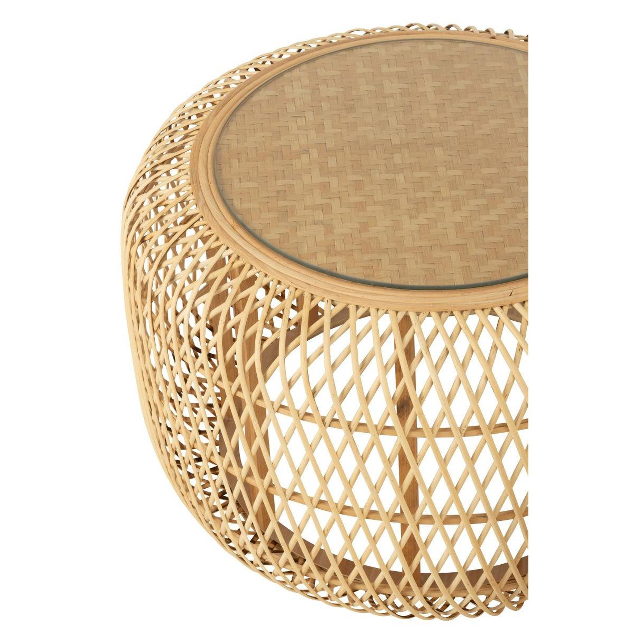 Voir la diapositive 4 : J-LINE Lot de 2 tables basses gigognes  africa  80cm naturel