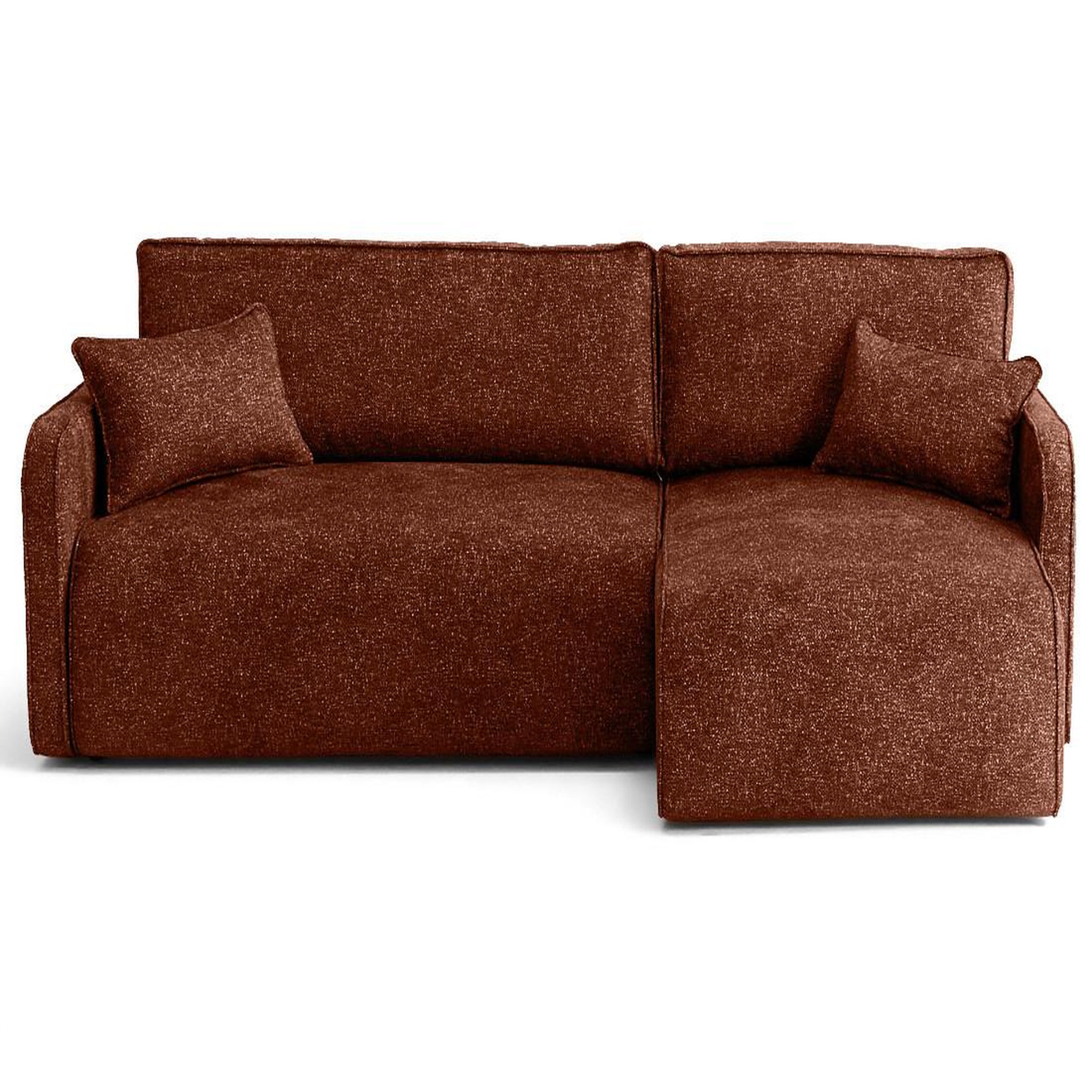 Voir la diapositive 1 : LISA DESIGN Apolline - canapé d'angle réversible 4 places convertible avec coffres en tissu moucheté