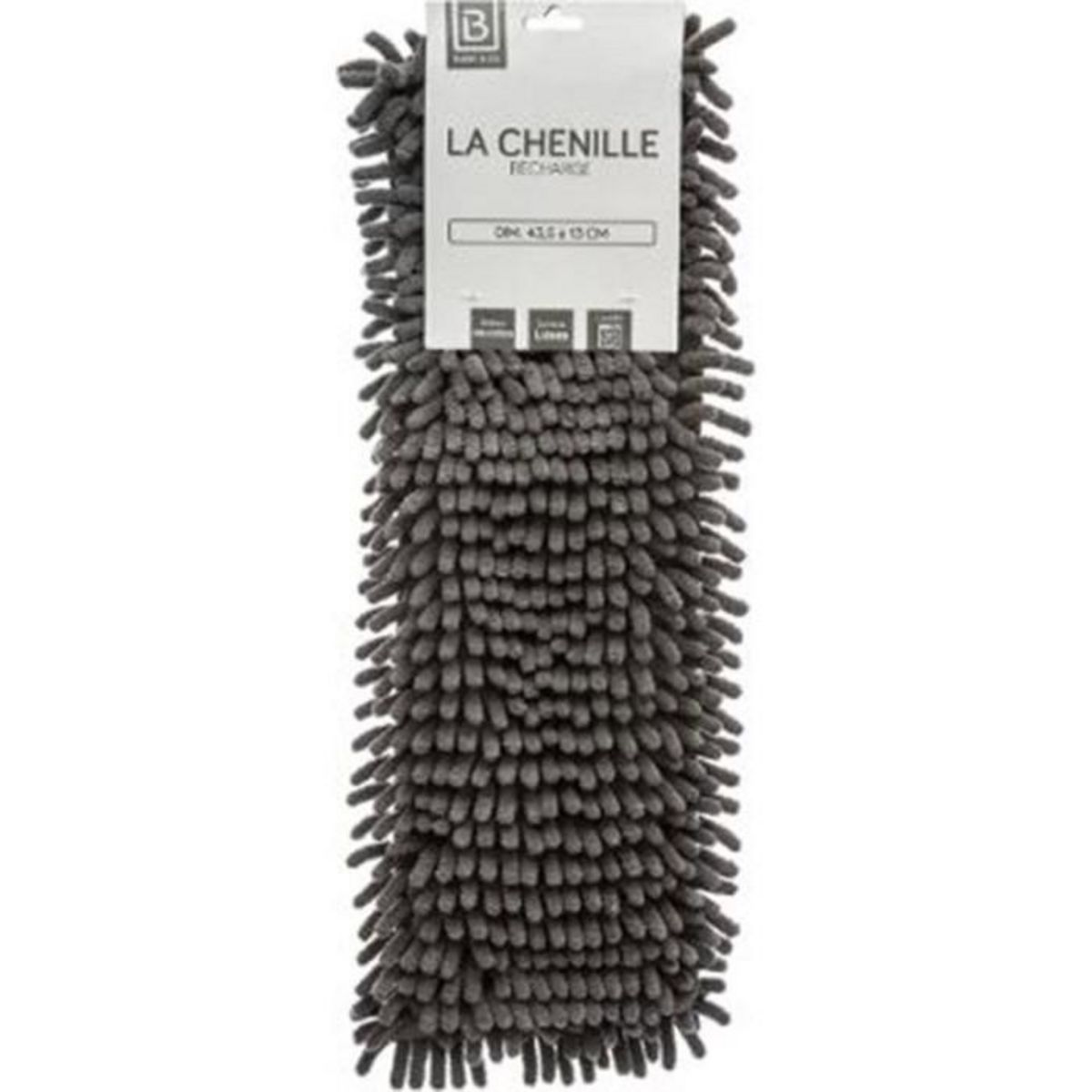 B BASIC & CO Serpillière pour Balai Chenille  Ménager  46cm Gris