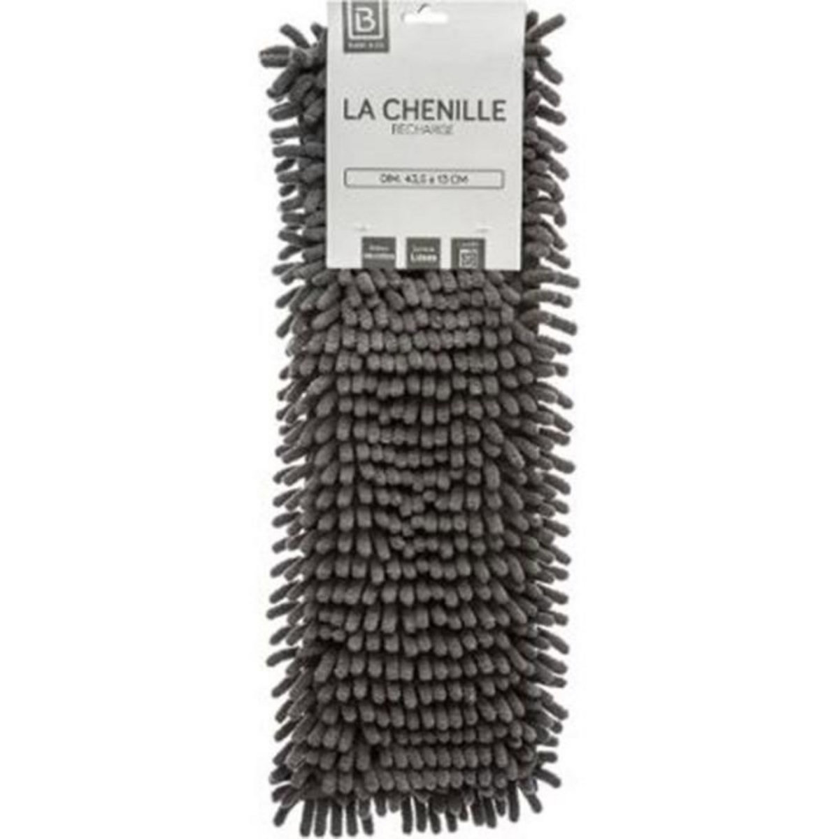 B BASIC & CO Serpillière pour Balai Chenille  Ménager  46cm Gris