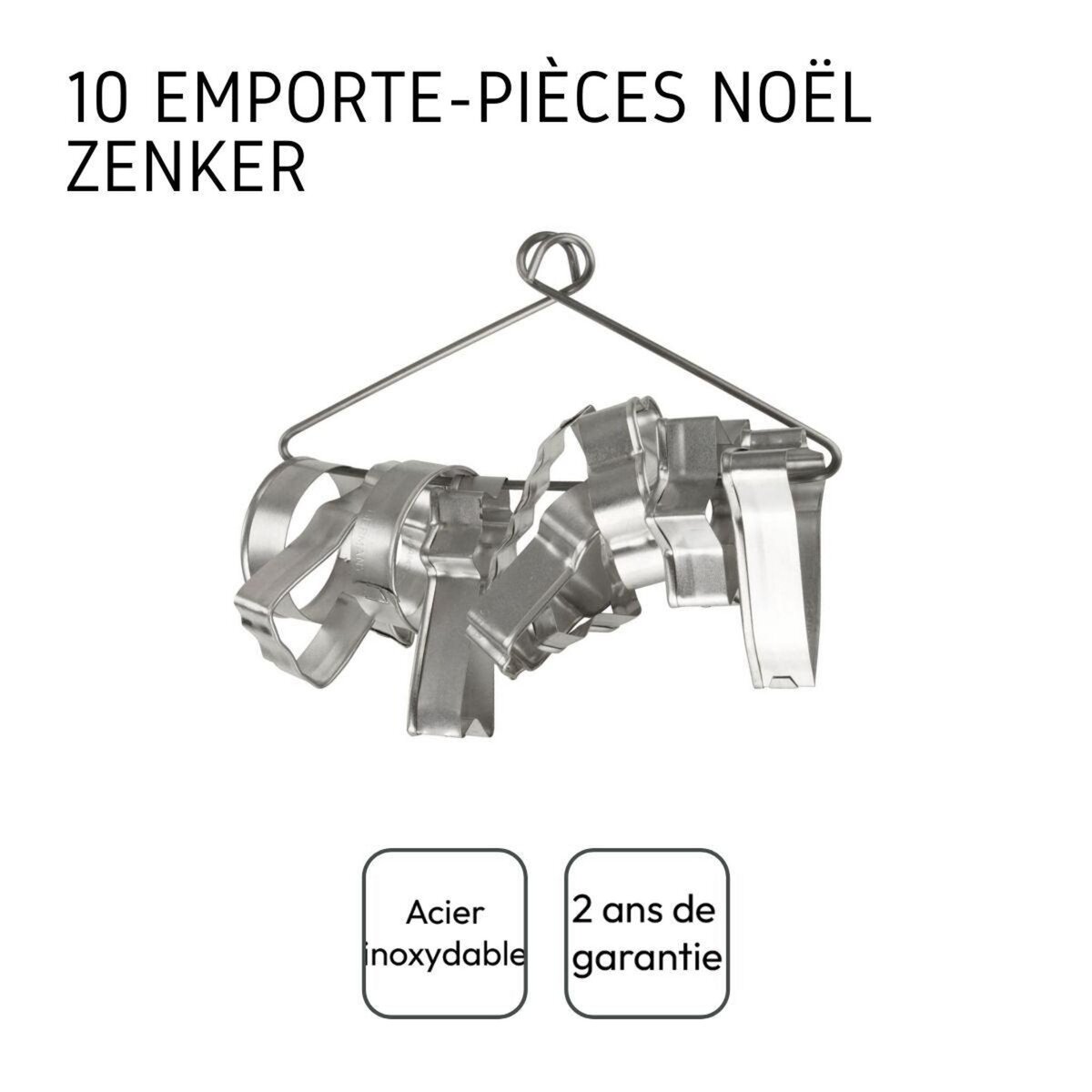 ZENKER Lot de 10 emporte-pièces de Noël sur cintre Zenker Emporte-pièces