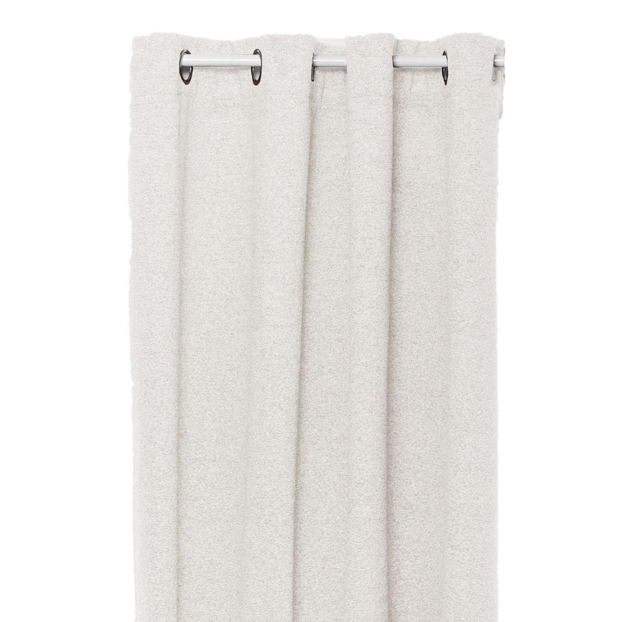 ATMOSPHERA Rideau effet bouclette isolant et occultant SOANA. Coloris disponibles : Marron, Blanc