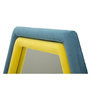 Voir la diapositive 4 : Paris Prix Miroir Mural en Velours  Tony  80cm Bleu & Jaune