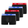 Voir la diapositive 1 : UMBRO Lot de 4 Boxers coton homme uni ceinture colorées