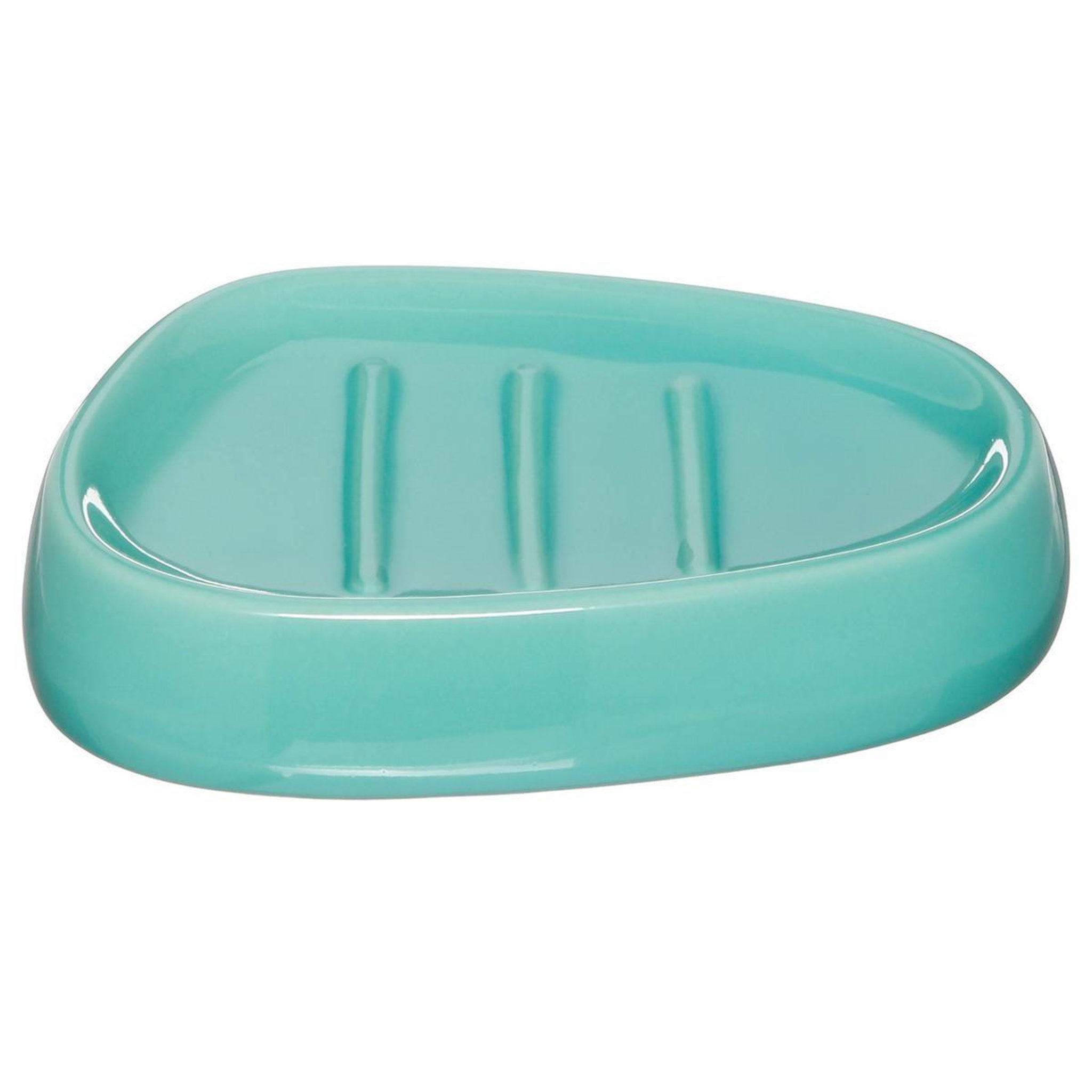 Voir la diapositive 1 : FIVE Porte savon  galet  12cm turquoise