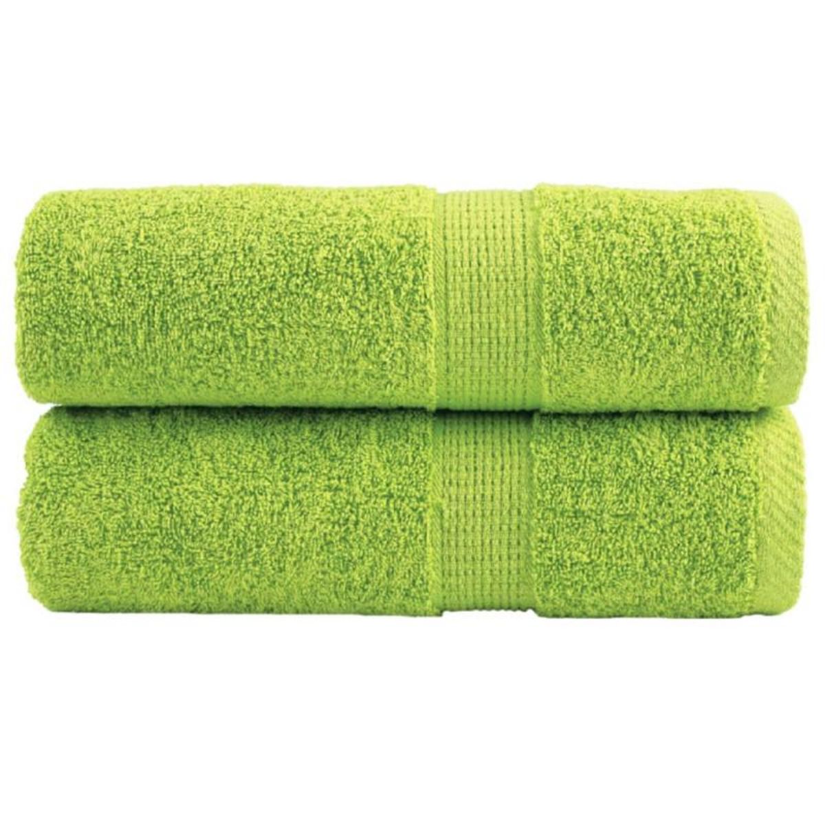 VIDAXL Serviettes de visage de qualité sup. SOLUND 2 pcs vert pomme
