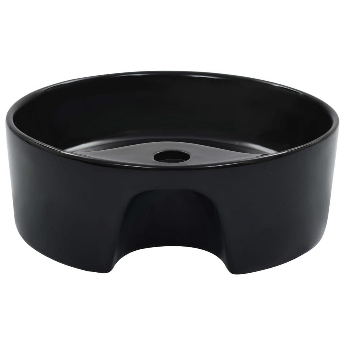 VIDAXL Lavabo avec trop-plein 36x13 cm Ceramique Noir