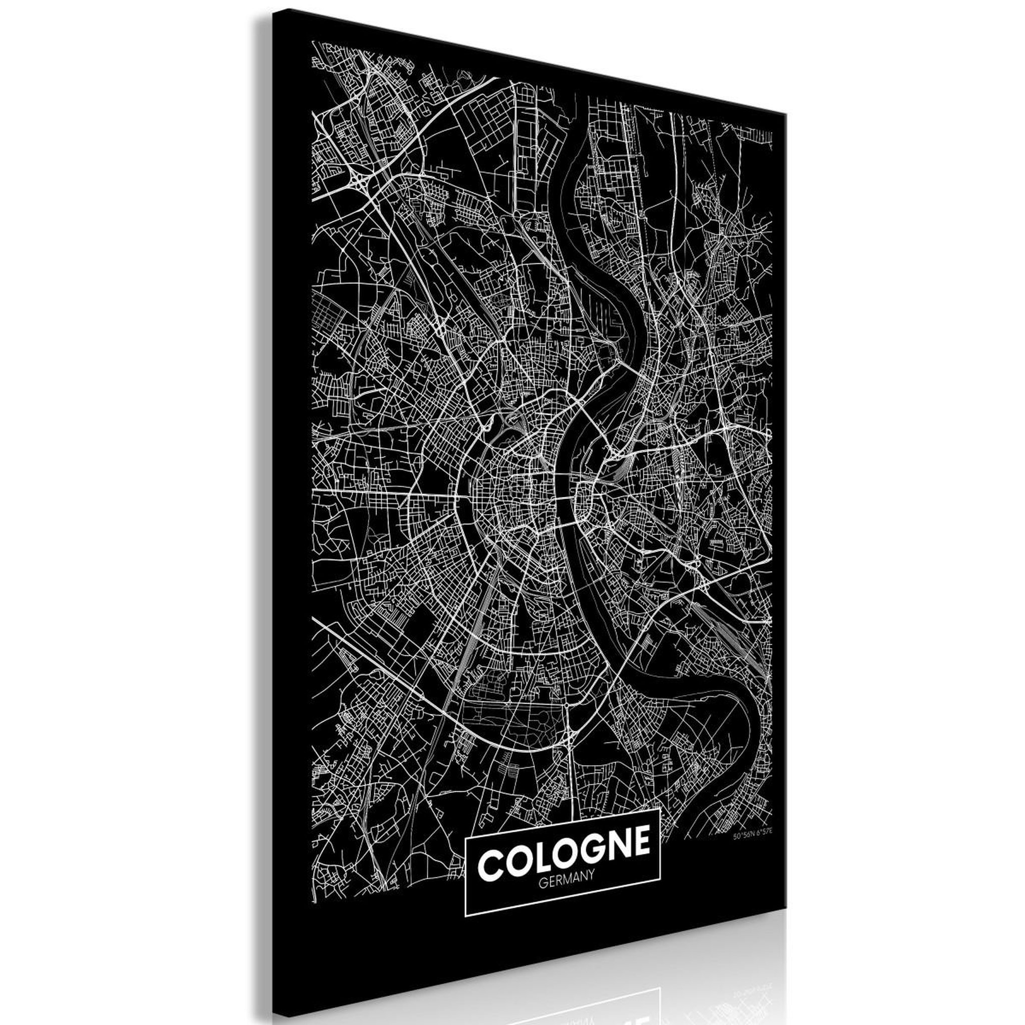 Voir la diapositive 1 : Paris Prix Tableau imprimé  dark map of cologne