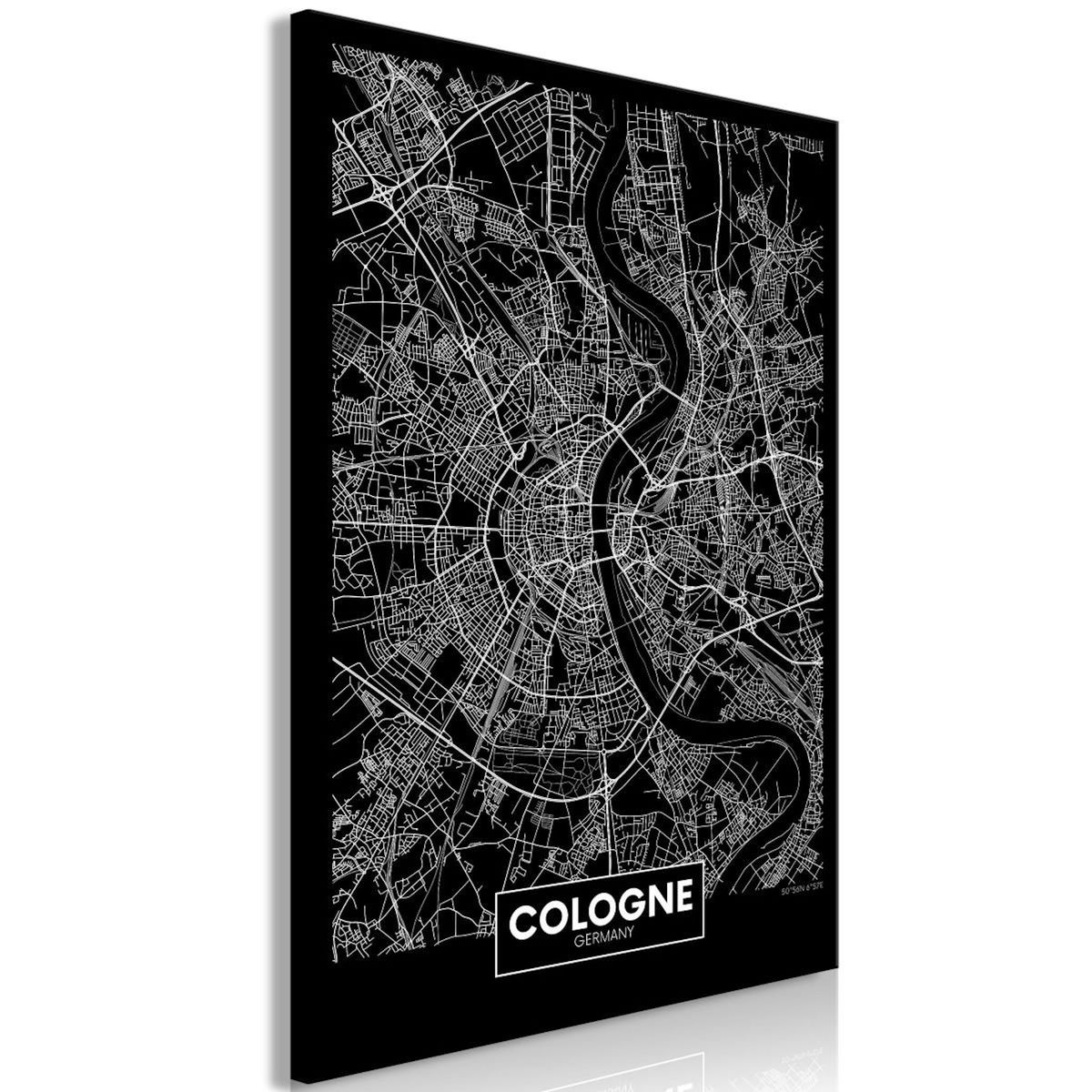Paris Prix Tableau Imprimé  Dark Map of Cologne