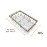 EMUCA SRL Kit de panier et cadre coulissant - fermeture souple pour armoire- réglable- module 800mm- Gris pierre