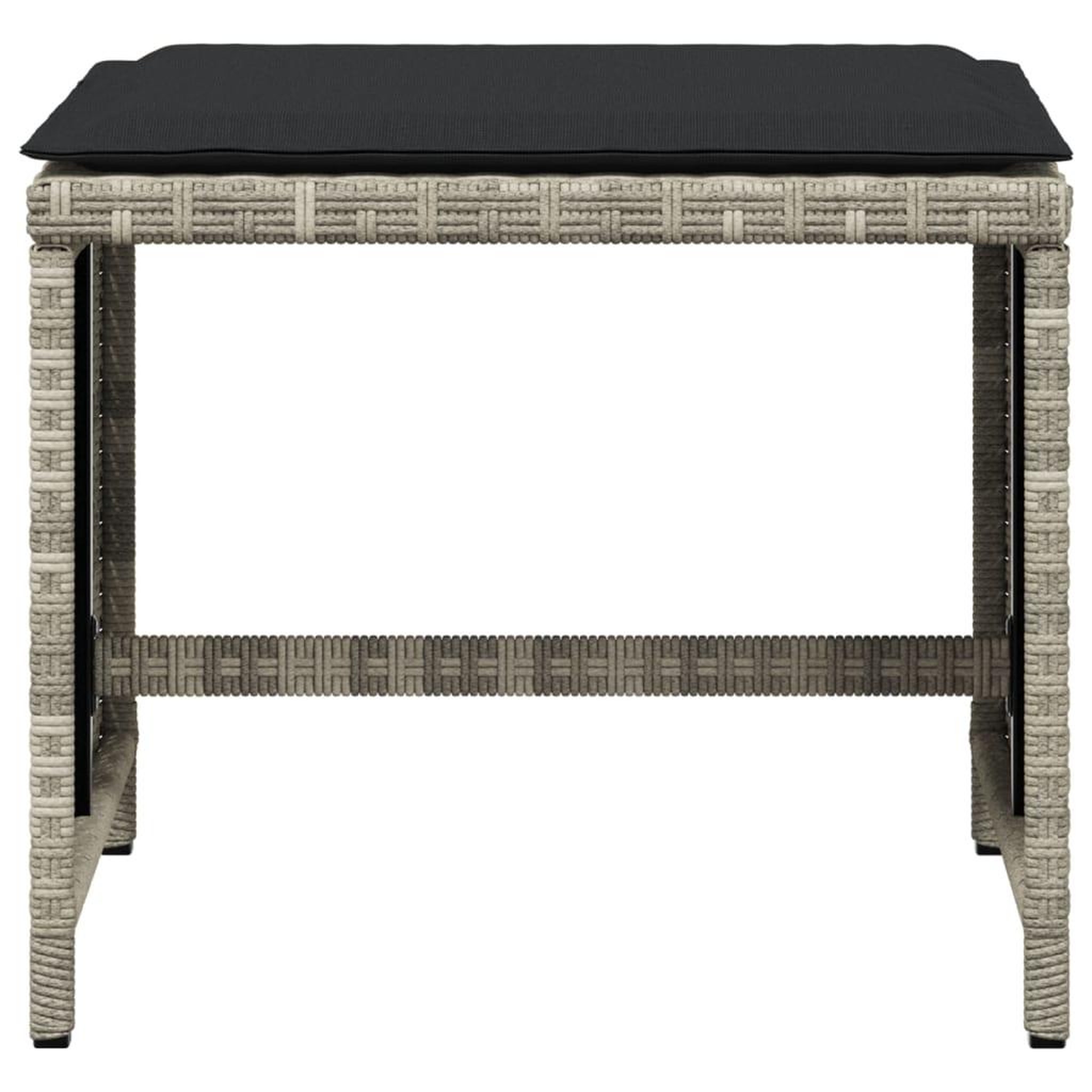 Voir la diapositive 5 : VIDAXL Tabourets de jardin et coussins lot de 4 gris clair 41x41x36 cm
