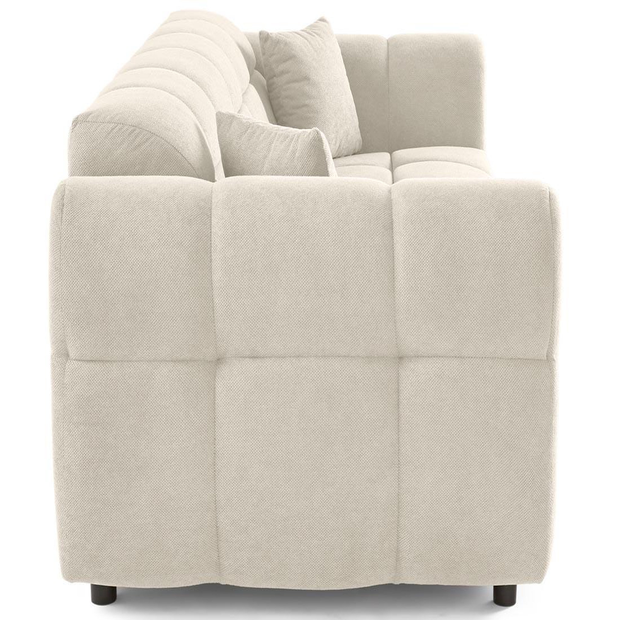 Voir la diapositive 5 : BEST MOBILIER Ray - canapé droit 3 places en tissu texturé