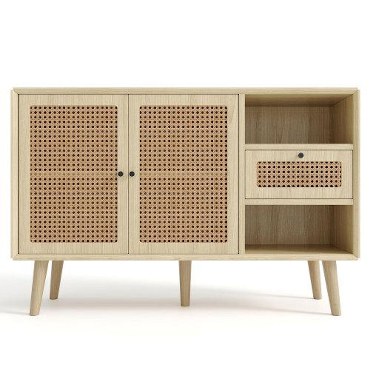 MERAX Buffet 2 porte(s) 1 tiroir(s) - 120 cm naturel mdf