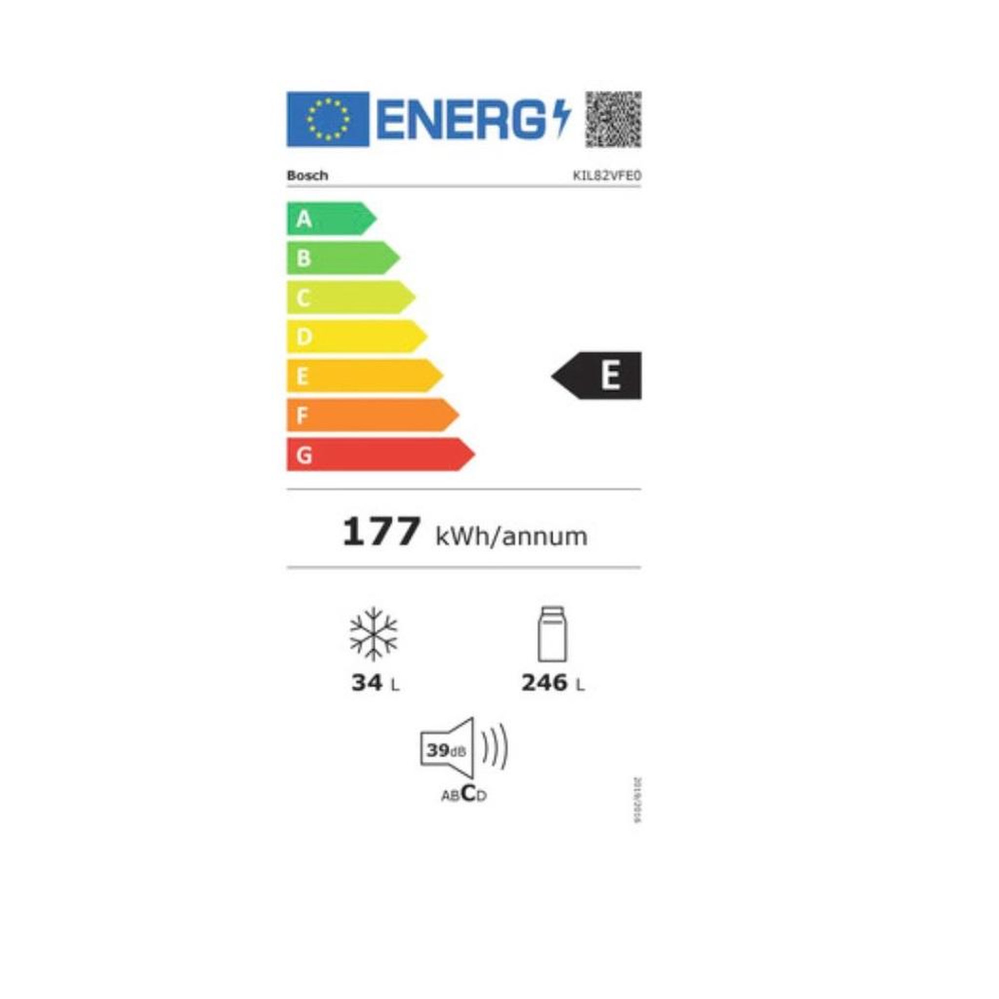 Voir la diapositive 2 : BOSCH Réfrigérateur 1 porte intégrable à pantographe 280l - kil82vfe0