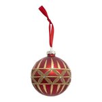 ATMOSPHERA Boule de Noël Strass  Féerie Folk  8cm Rouge