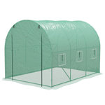 OUTSUNNY Serre de jardin tunnel 6 m² système d'arrosage intégré acier renforcé PE haute densité vert
