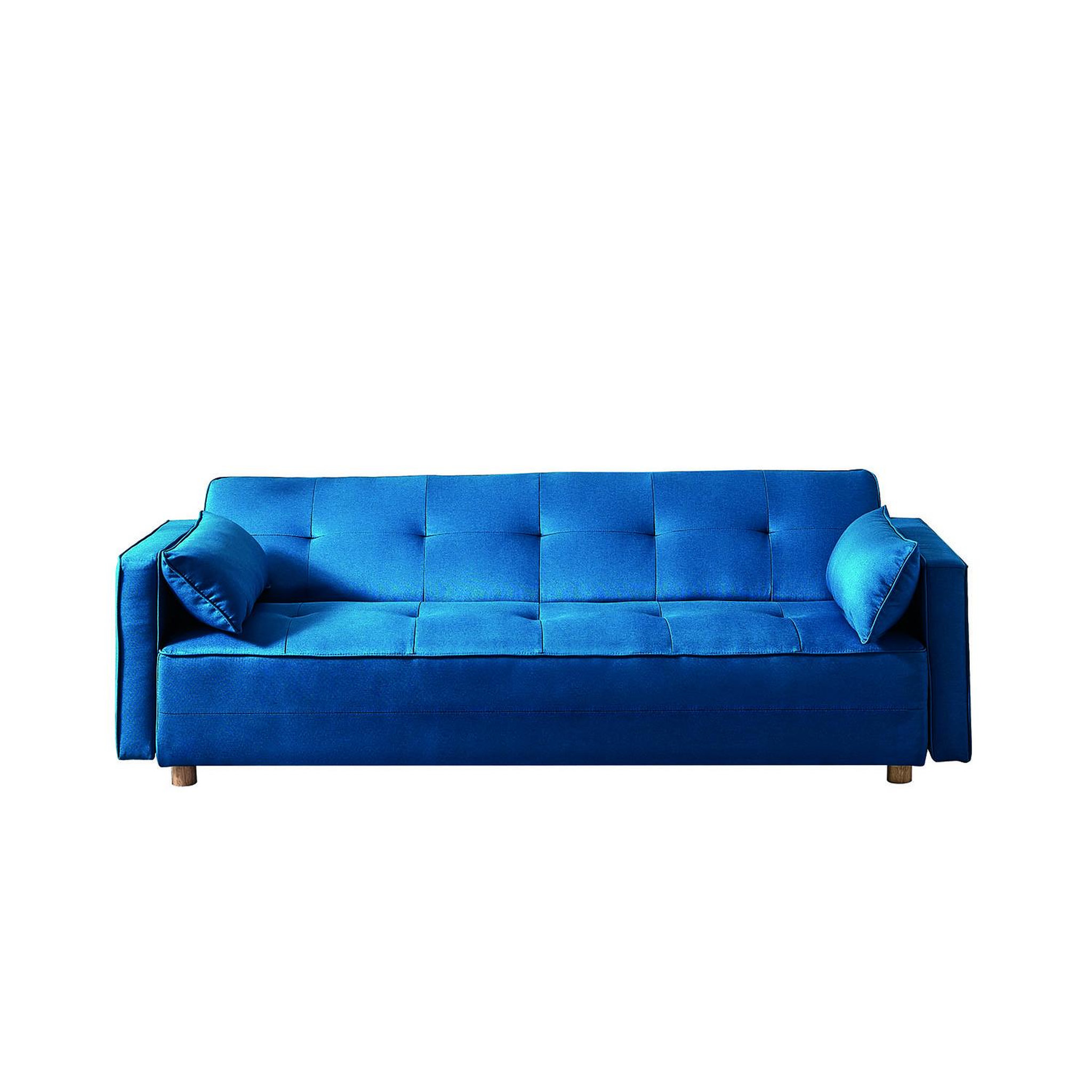 CONCEPT USINE Canapé scandinave convertible 3 places en tissu bleu canard COPENHAGUE