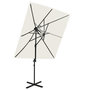 Voir la diapositive 1 : VIDAXL Parasol de jardin en porte-a-faux a double toit Sable 250x250cm