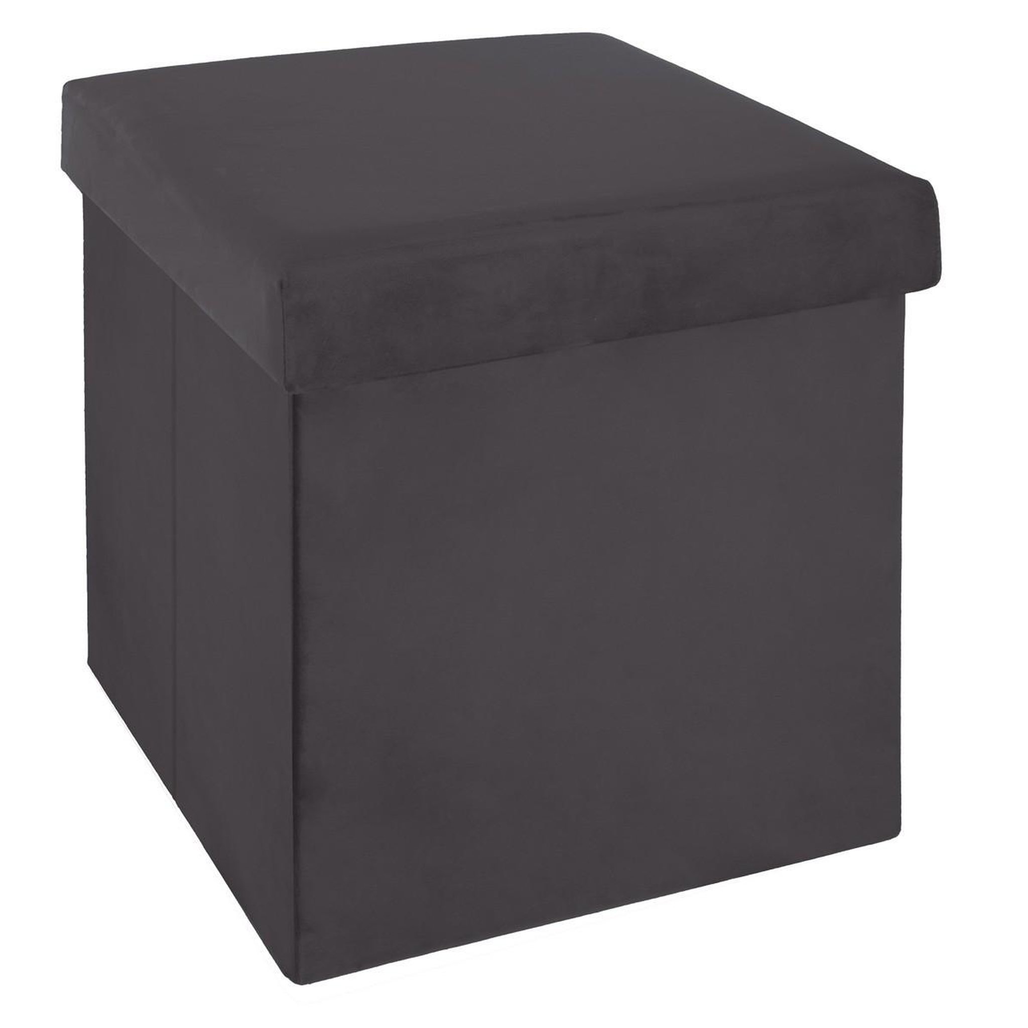 ATMOSPHERA Pouf pliant en velours  trend tess  38cm gris foncé