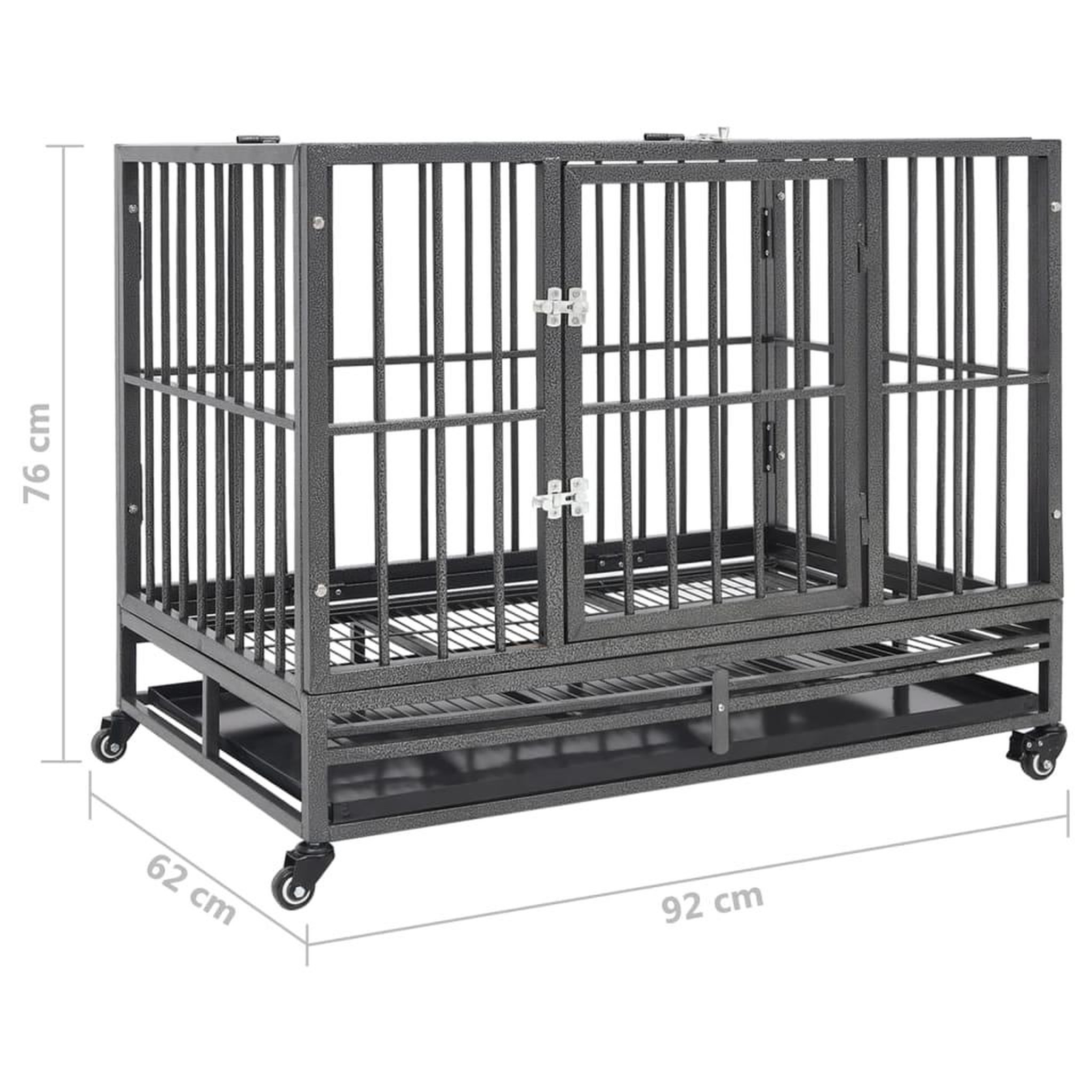 Voir la diapositive 6 : VIDAXL Cage pour chiens avec roues Acier 92x62x76 cm