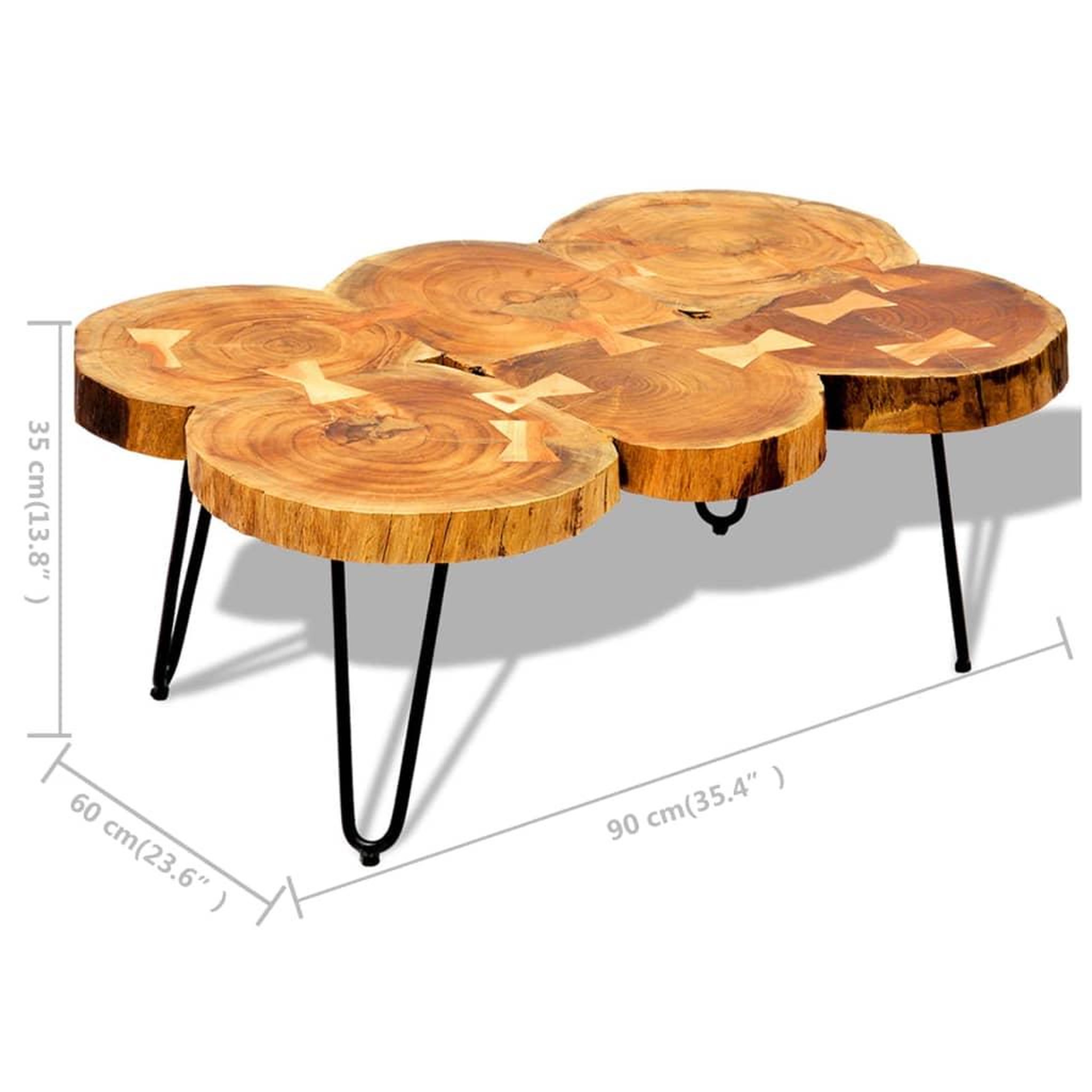 Voir la diapositive 6 : VIDAXL Table basse 35 cm 6 troncs Bois