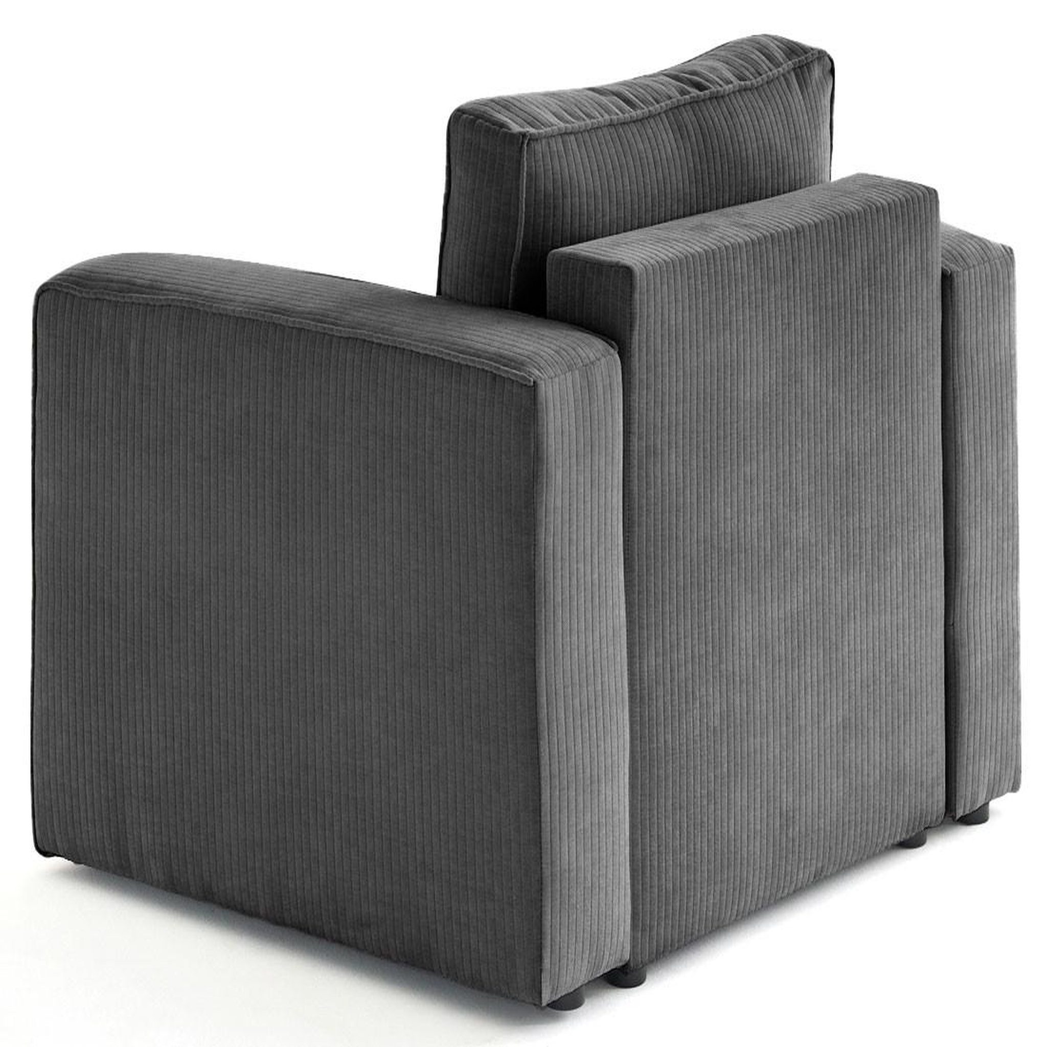 Voir la diapositive 3 : BEST MOBILIER Topaze - fauteuil en velours côtelé plat