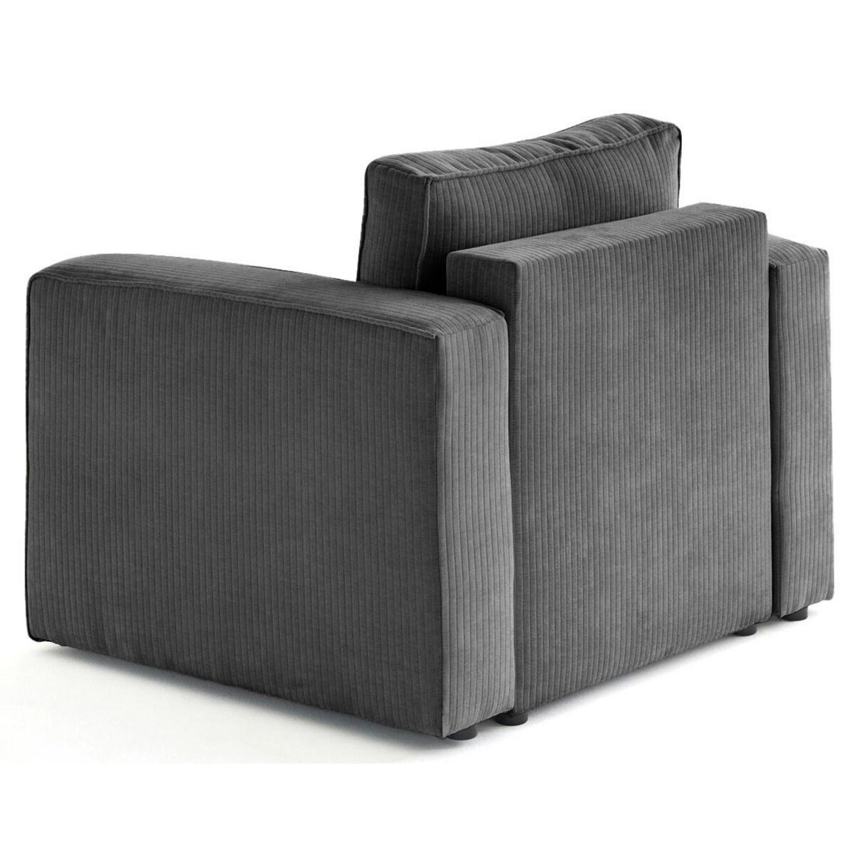 BEST MOBILIER Topaze - fauteuil en velours côtelé plat