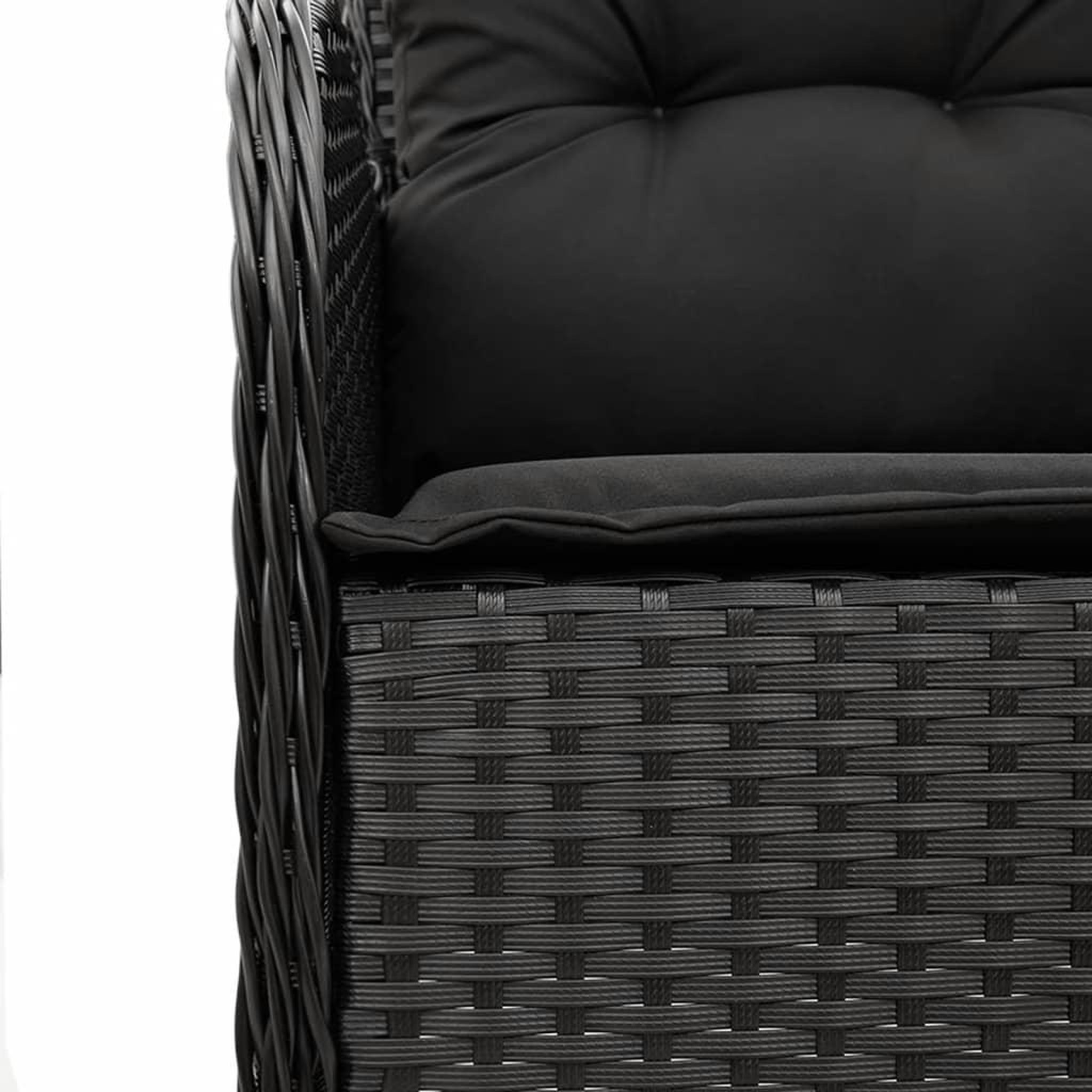 Voir la diapositive 5 : VIDAXL Ensemble a manger de jardin coussins 7pcs Noir Resine tressee