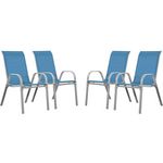 Habitat et Jardin Fauteuil jardin Textilène  Cordoba  - Phoenix - Bleu - Lot de 4