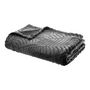 Voir la diapositive 1 : ATMOSPHERA Plaid uni ultra doux en polyester motifs feuilles effet 3D