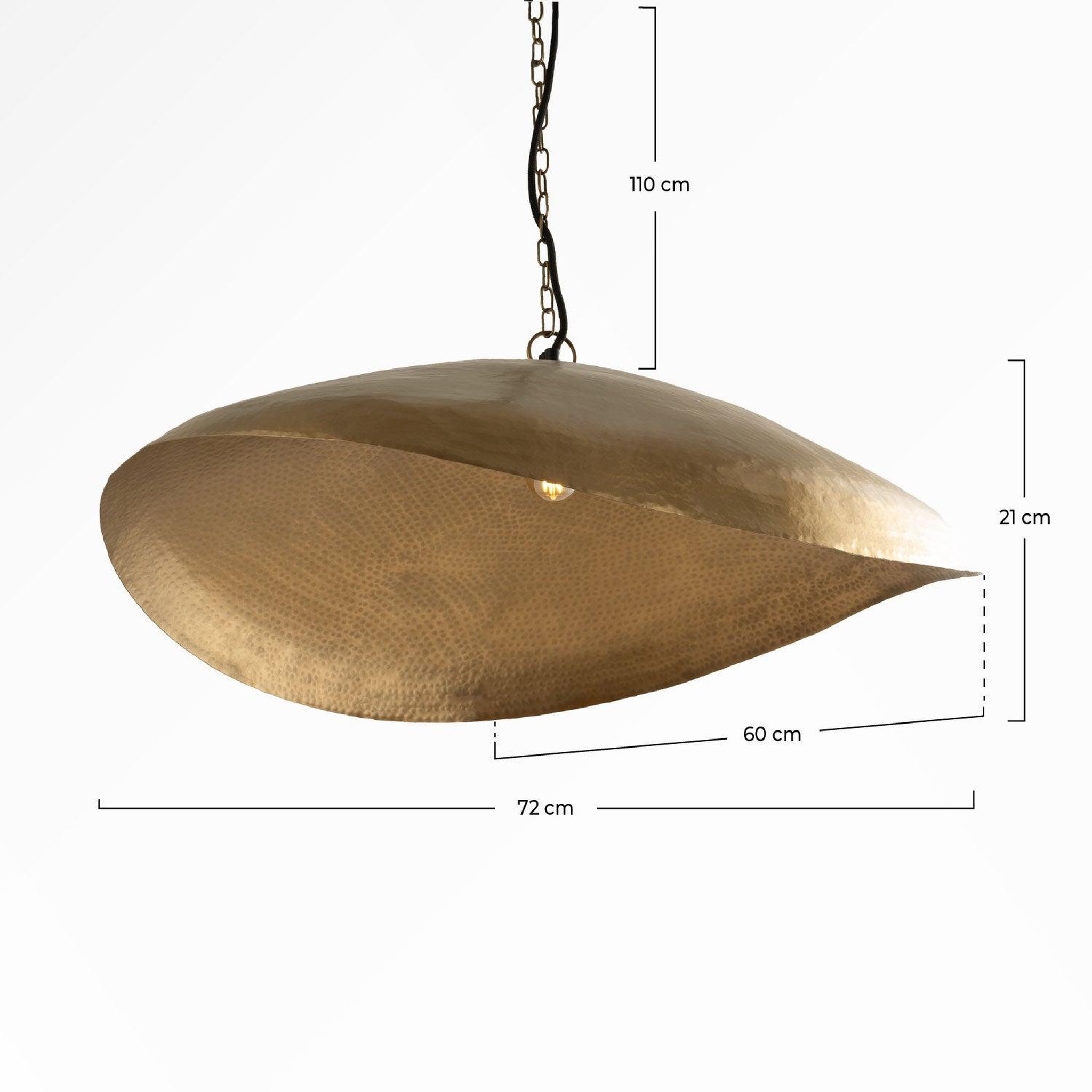 Voir la diapositive 4 : MAISON PAVANE Suspension en métal doré 72 cm-elora