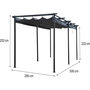 Voir la diapositive 4 : Habitat et Jardin Pergola en métal avec toit rétractable - 3 x 6 m - Anthracite