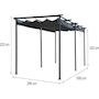 Voir la diapositive 4 : Habitat et Jardin Pergola en métal avec toit rétractable - 3 x 6 m - Anthracite
