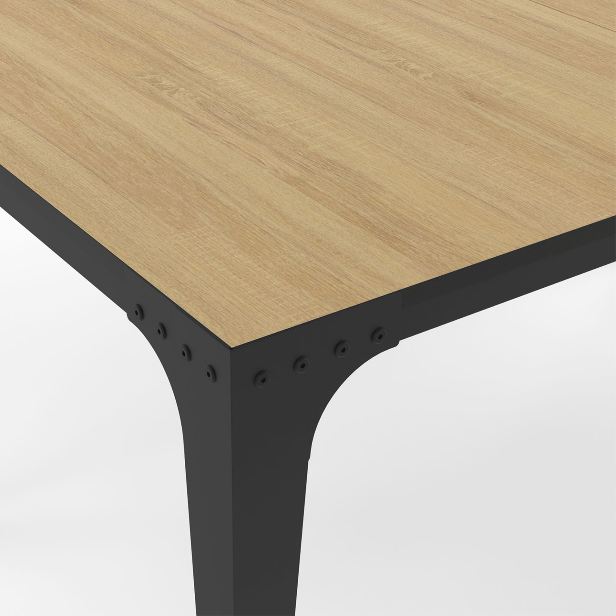 Voir la diapositive 5 : ID MARKET Table à manger rectangle nelly 8 personnes bois et noir design industriel 150 cm