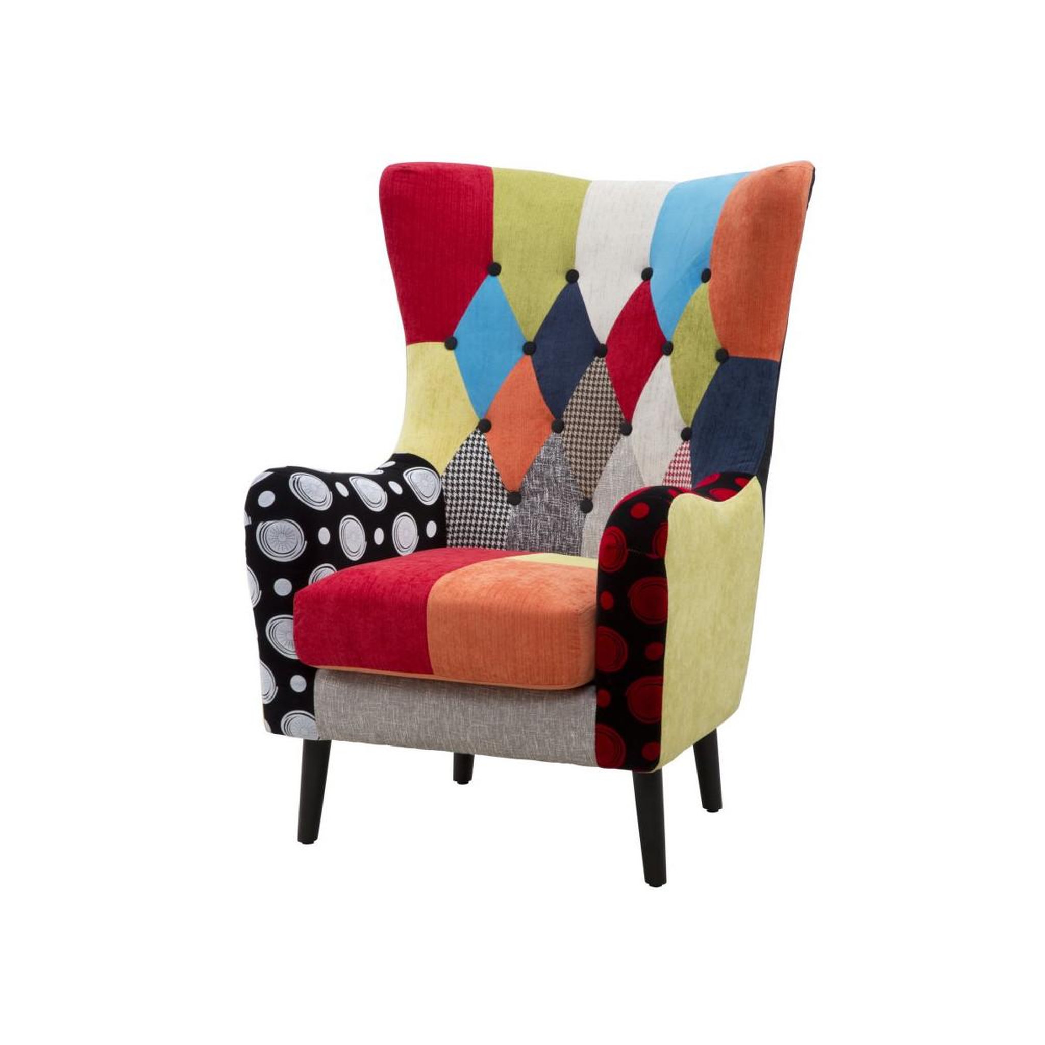 Voir la diapositive 3 : Paris Prix Fauteuil Design Patchwork  Impérial  106cm Multicolore