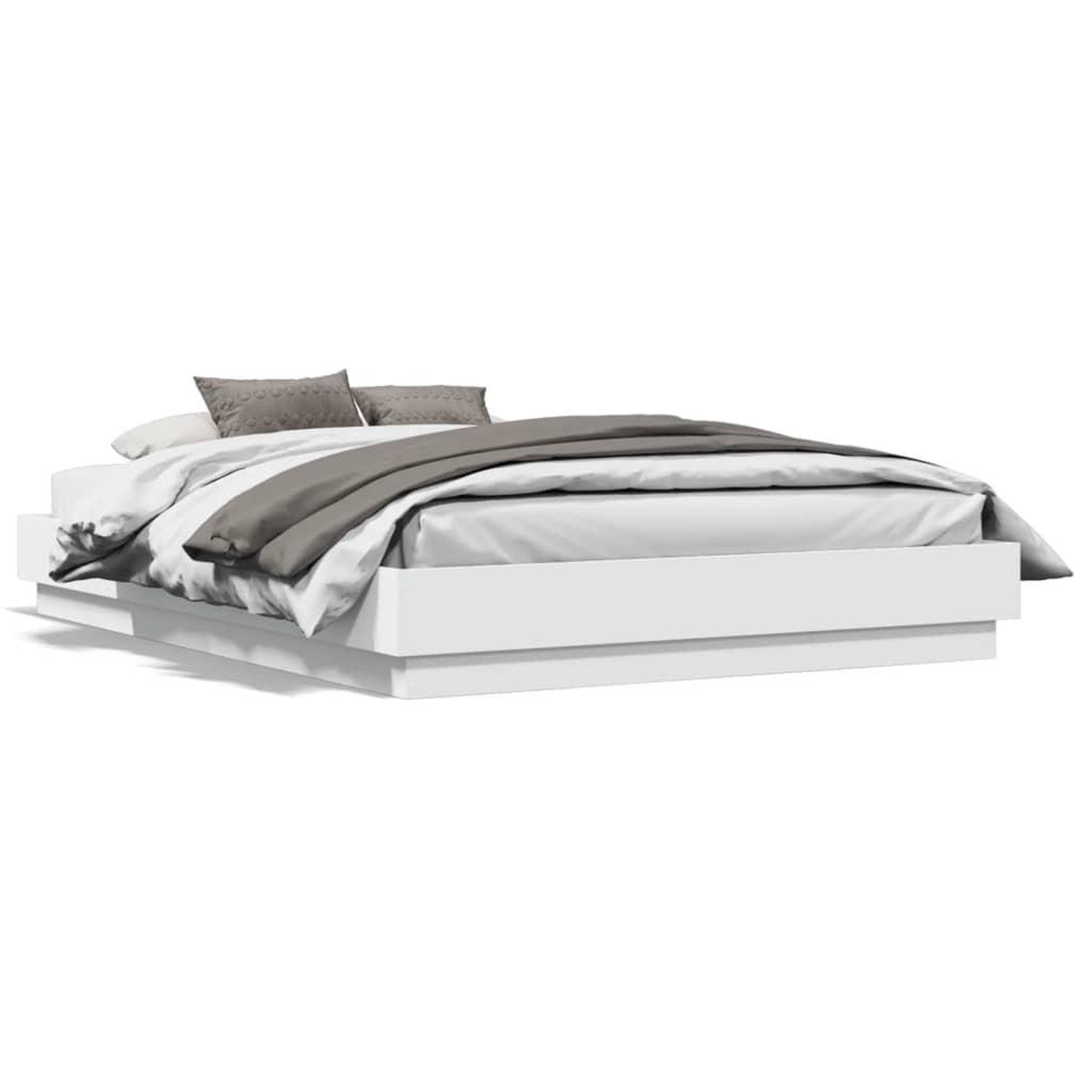 Voir la diapositive 2 : VIDAXL Cadre de lit sans matelas blanc 140x190 cm