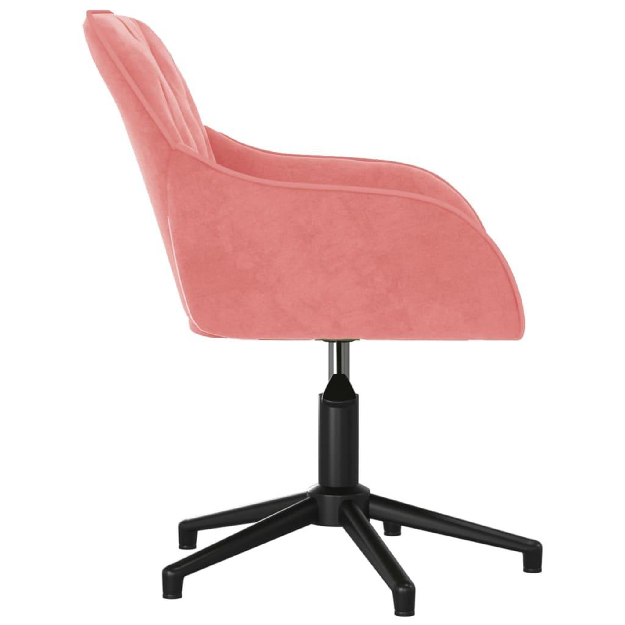 Voir la diapositive 4 : VIDAXL Chaise pivotante de bureau Rose Velours