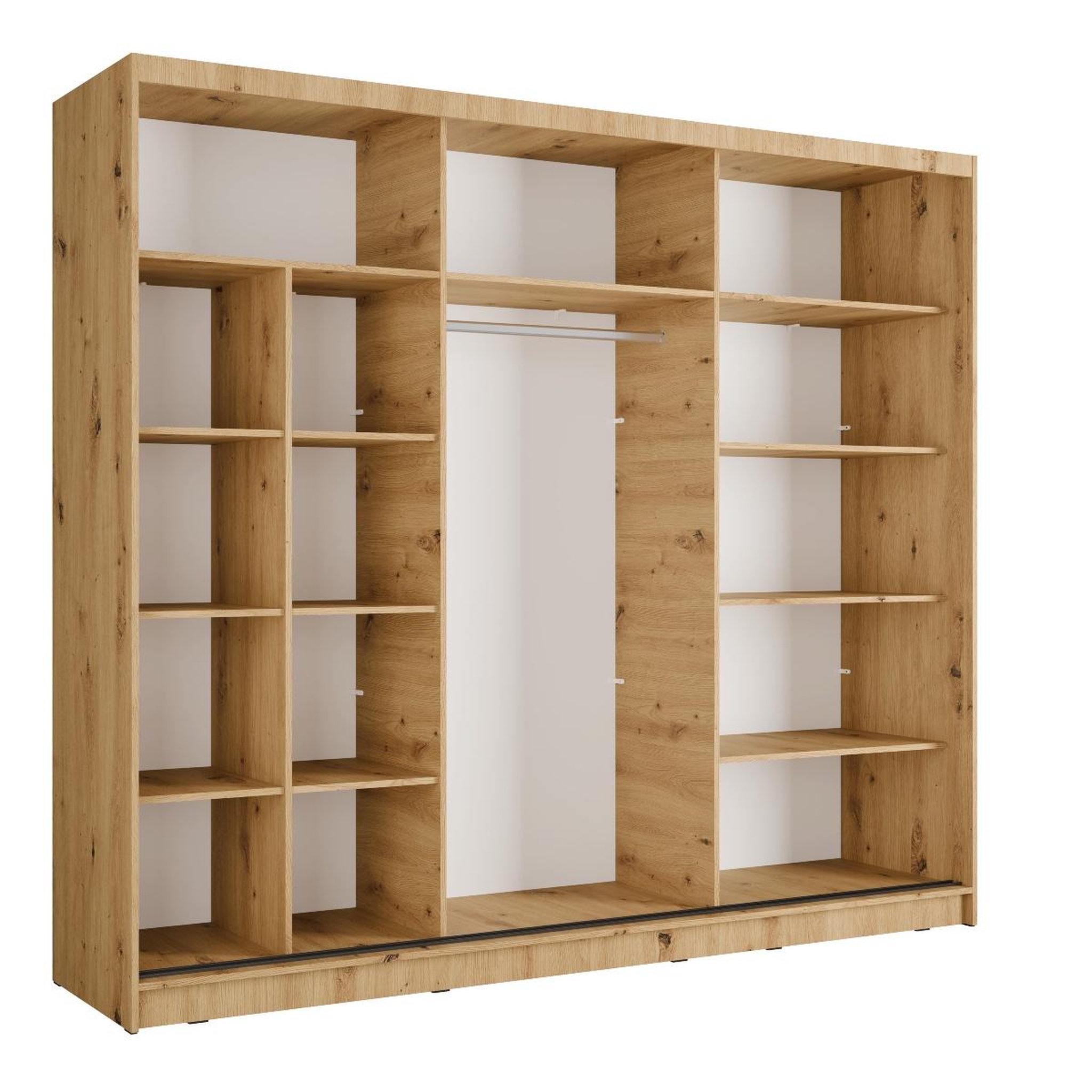 Voir la diapositive 3 : JLC KREATION Armoire coulissante moderne bois et noir 250cm celia