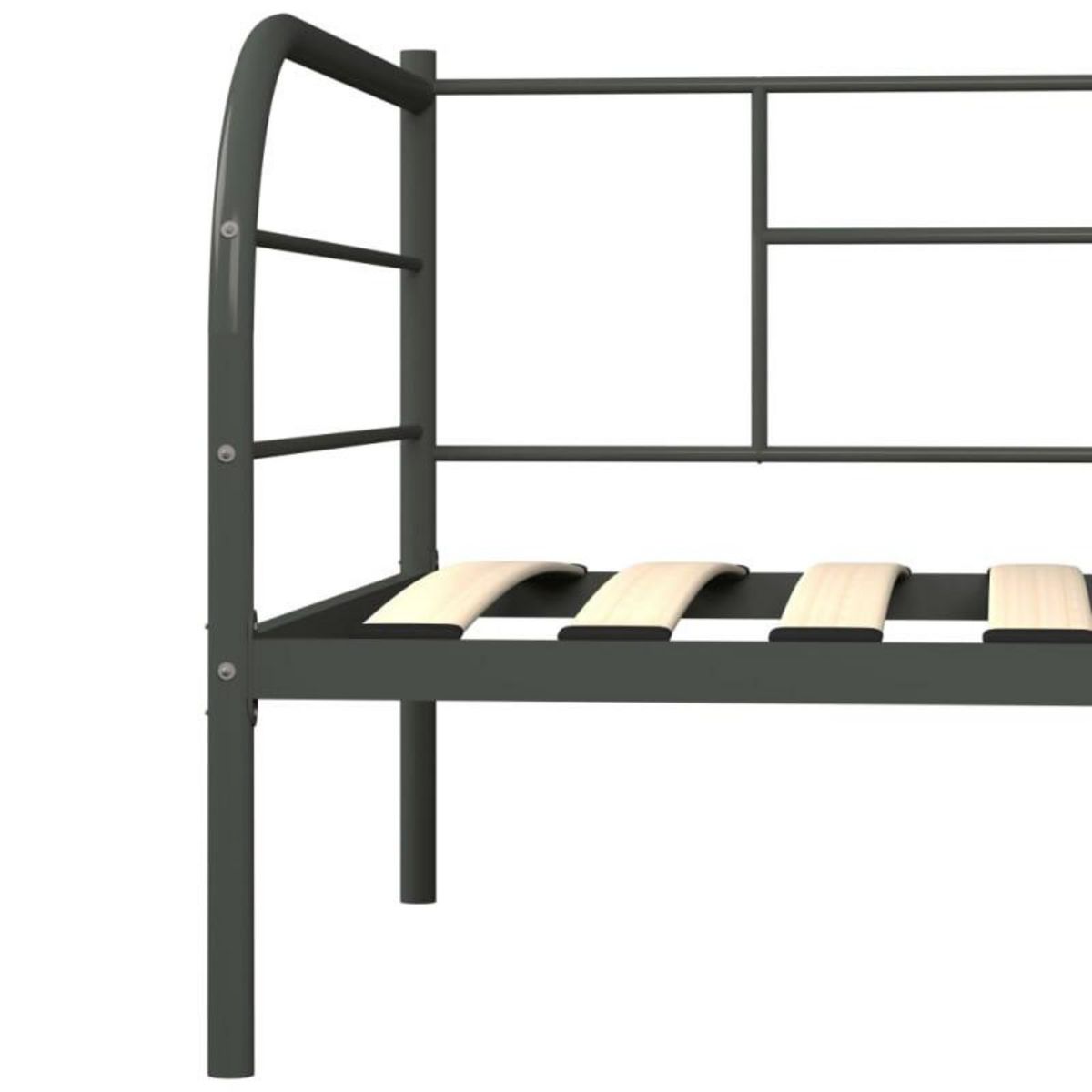 VIDAXL Cadre de lit de repos sans matelas gris métal 90x200 cm