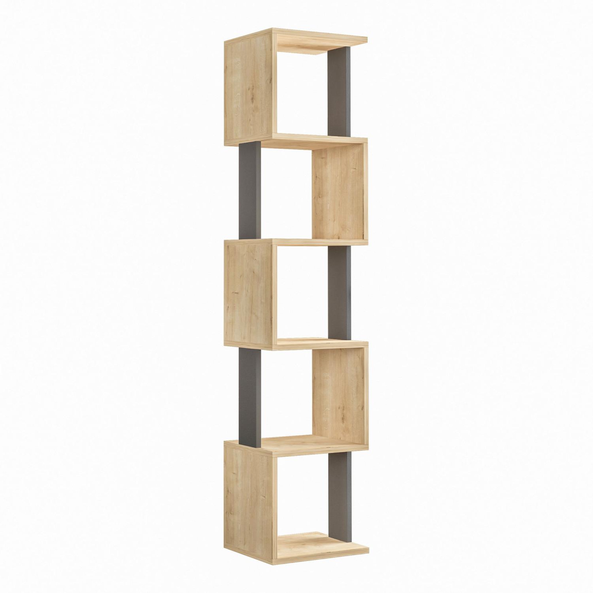 Habitat et Jardin Bibliothèque en bois  Piri  - 35 x 30 x 161 cm - Chêne de SonomaAnthracite