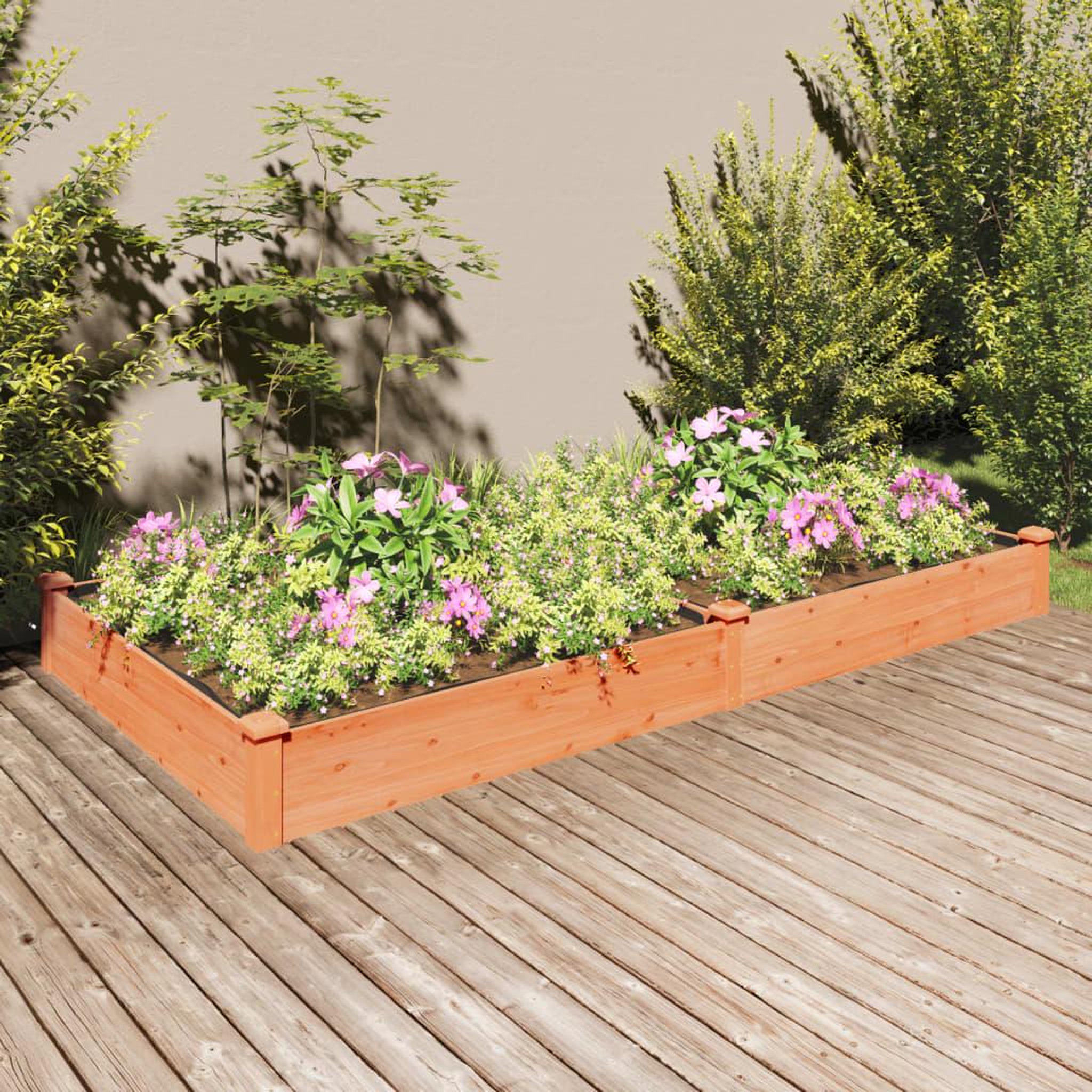 VIDAXL Lit sureleve de jardin doublure 240x120x25 cm bois massif sapin