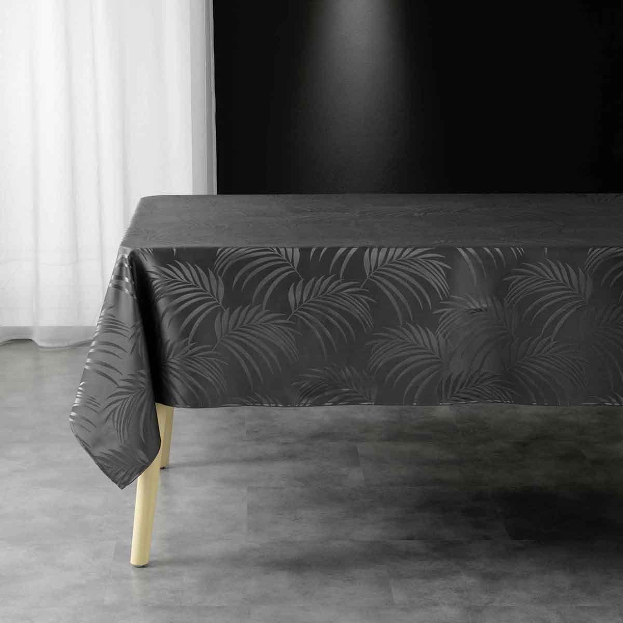 Douceur d'Intérieur Nappe jacquard  plumette  140x240cm anthracite