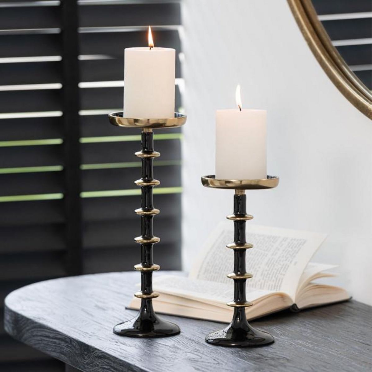 Paris Prix Bougeoir Boule en Métal  Ramiro  30cm Noir & Or