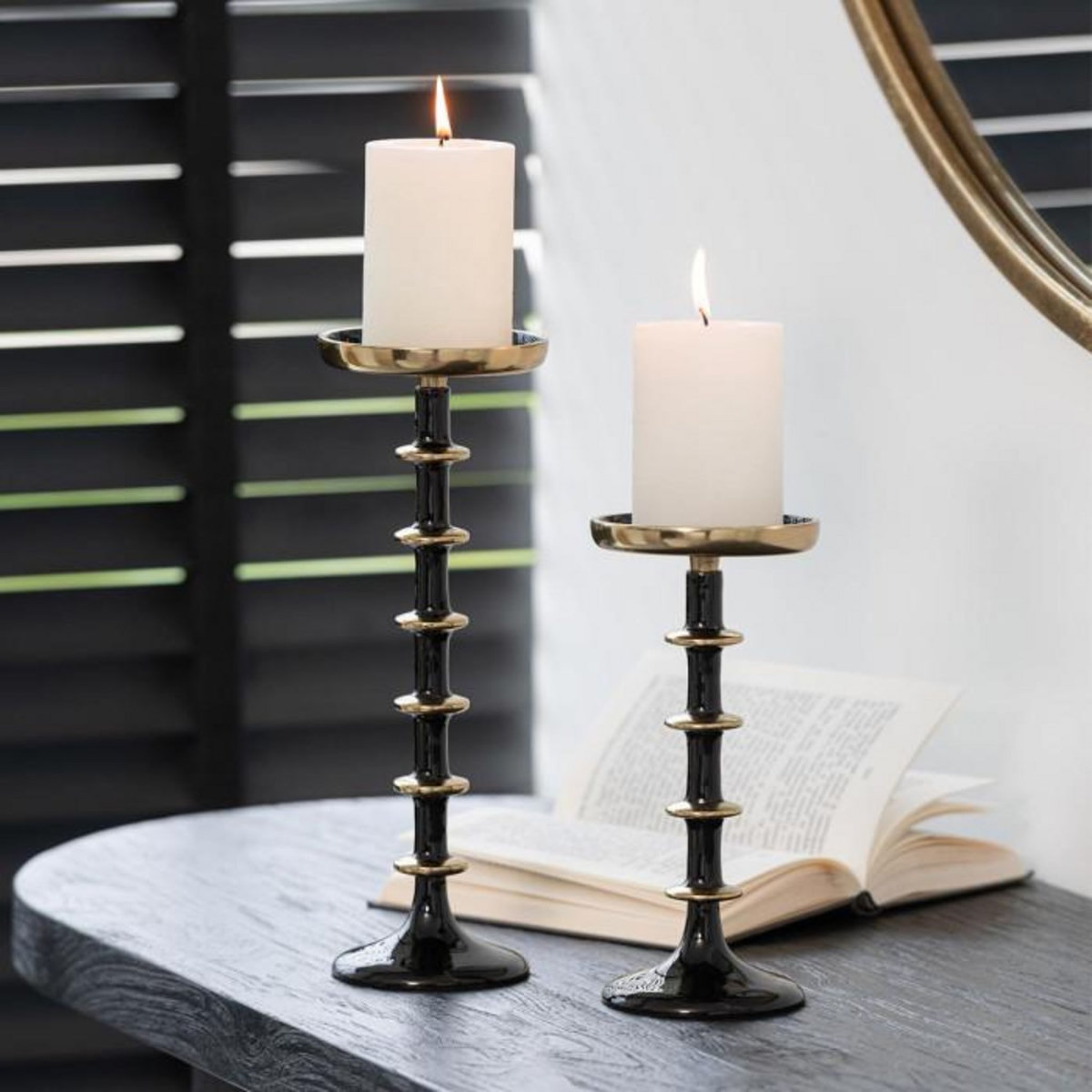 Paris Prix Bougeoir Boule en Métal  Ramiro  30cm Noir & Or