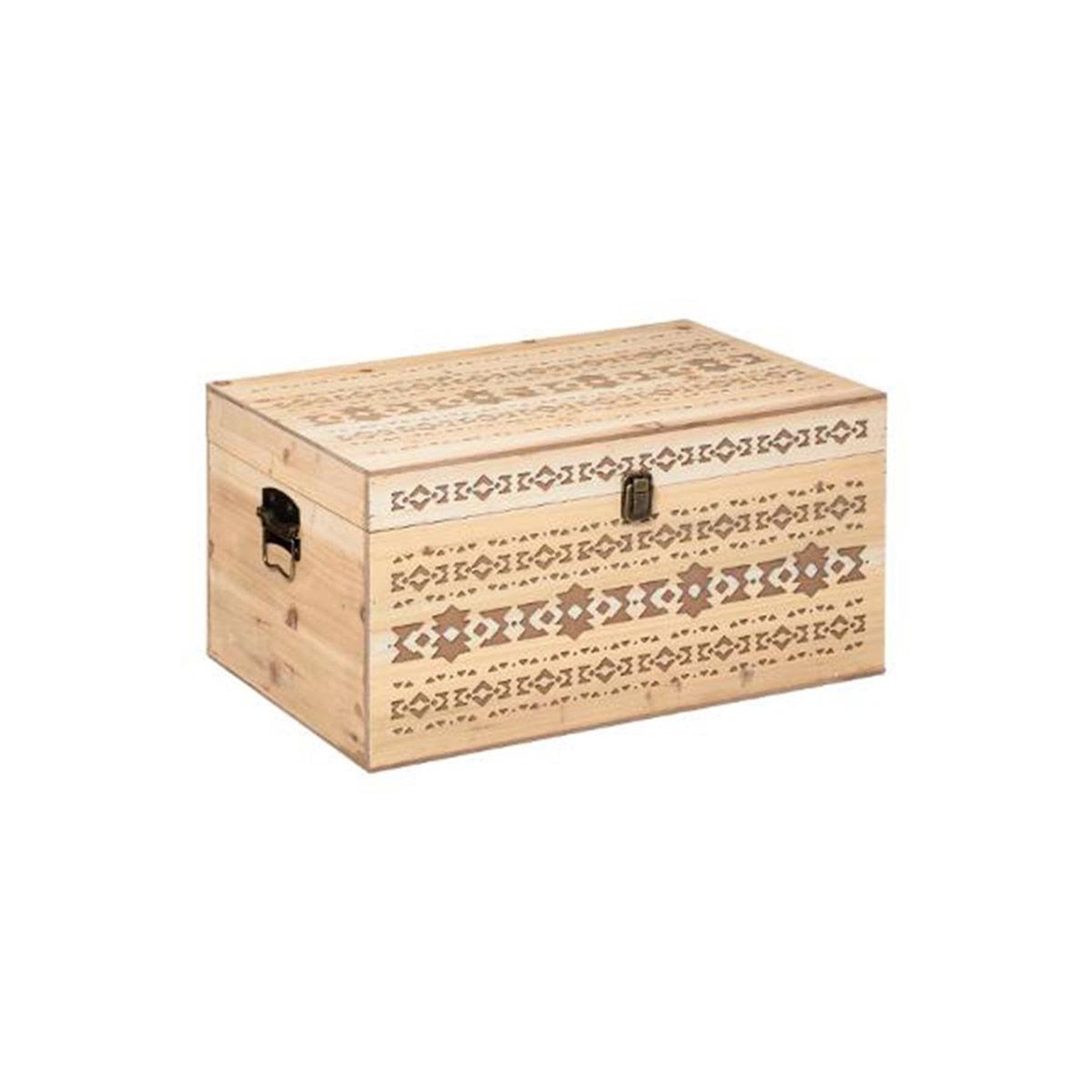 Voir la diapositive 2 : ATMOSPHERA Lot de 4 malles en bois  hacienda  58cm naturel