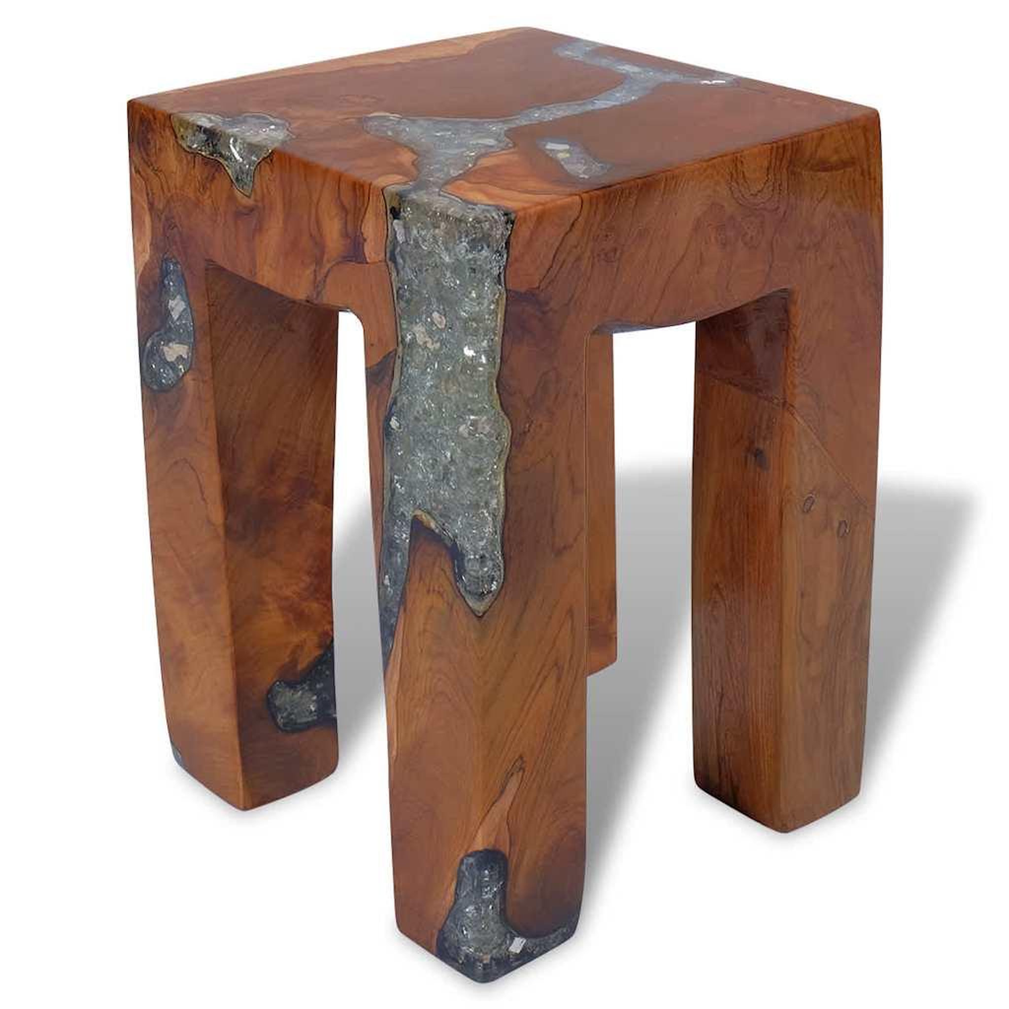 VIDAXL Tabouret bois de teck massif et resine
