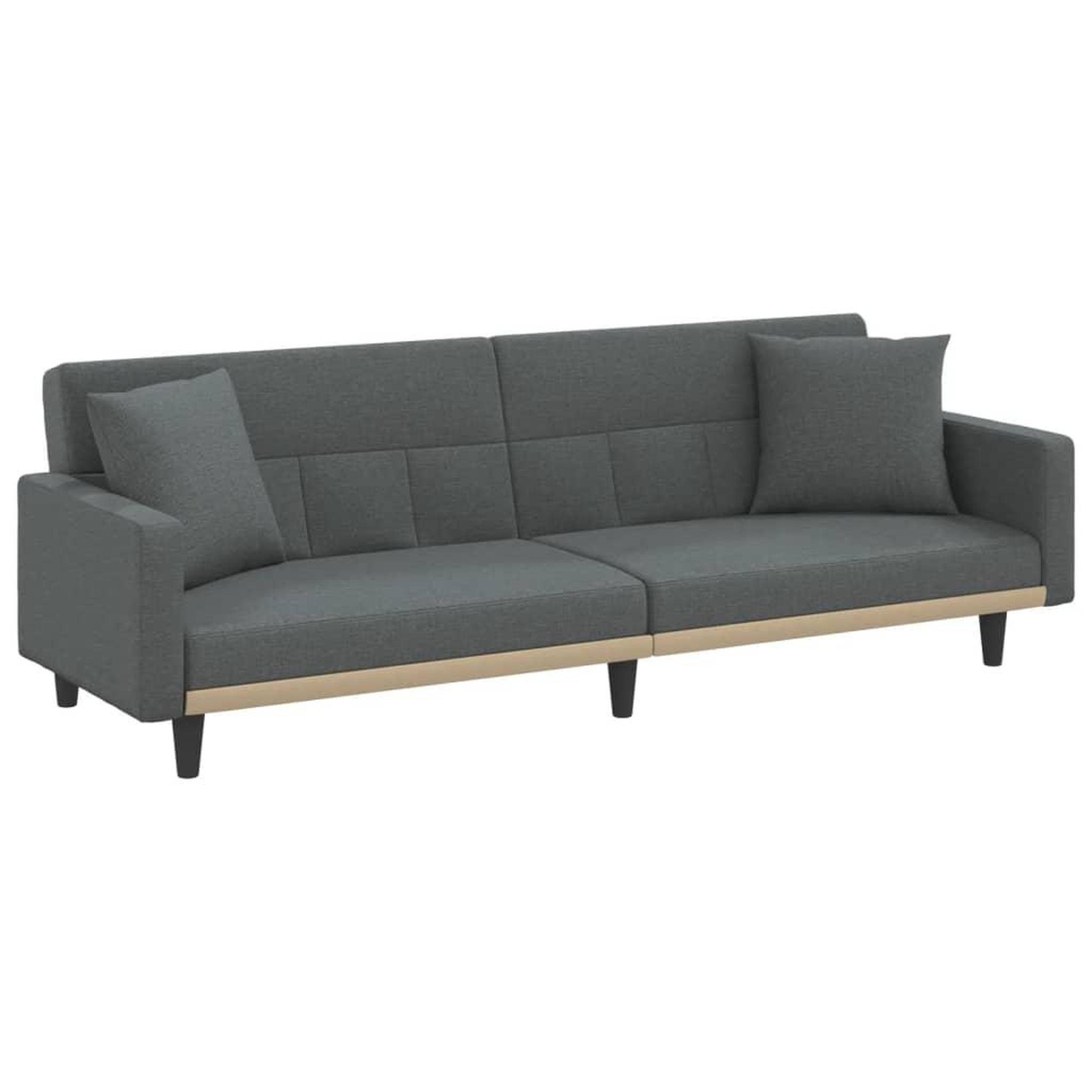 Voir la diapositive 2 : VIDAXL Canape-lit avec coussins gris fonce tissu